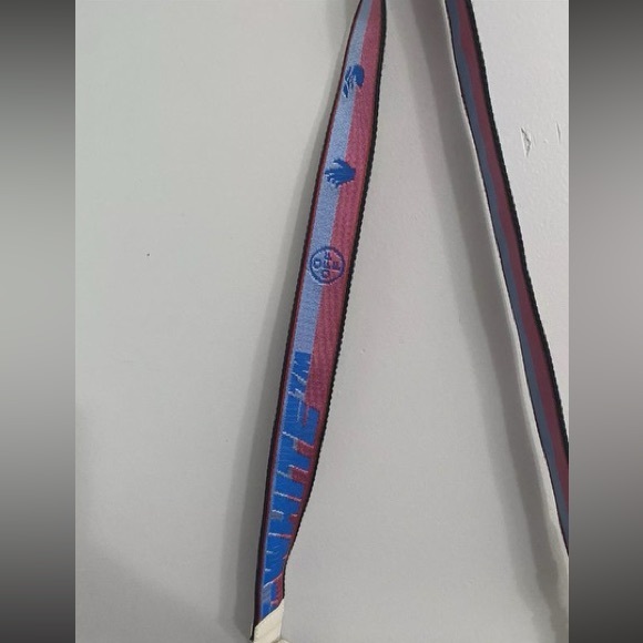 Off-White Saffiano Striped Mini Diag Binder Clip Bag - Picture 5 of 6